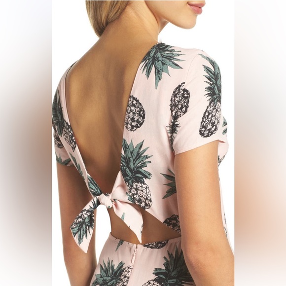 BB Dakota by Steve Madden Pineapple Print Tie Back Fit & Flare Dress - Picture 4 of 9